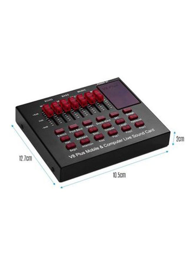 V8 Plus Mobile And Computer Live Sound Card Black