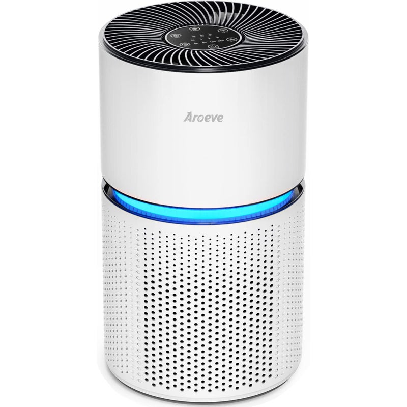 AROEVE Air Purifiers for Home Large Room Coverage Up to 1095 SqFt Air Cleaner Impressive Filtration Remove Dust Pet Dander for Office Bedroom MK03 White