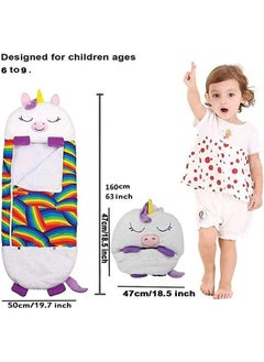 Gonice Kids Cartoon Large Warm Sleeping Bag, Portable FoldingPillow & Sleepy Sack  - Image 2