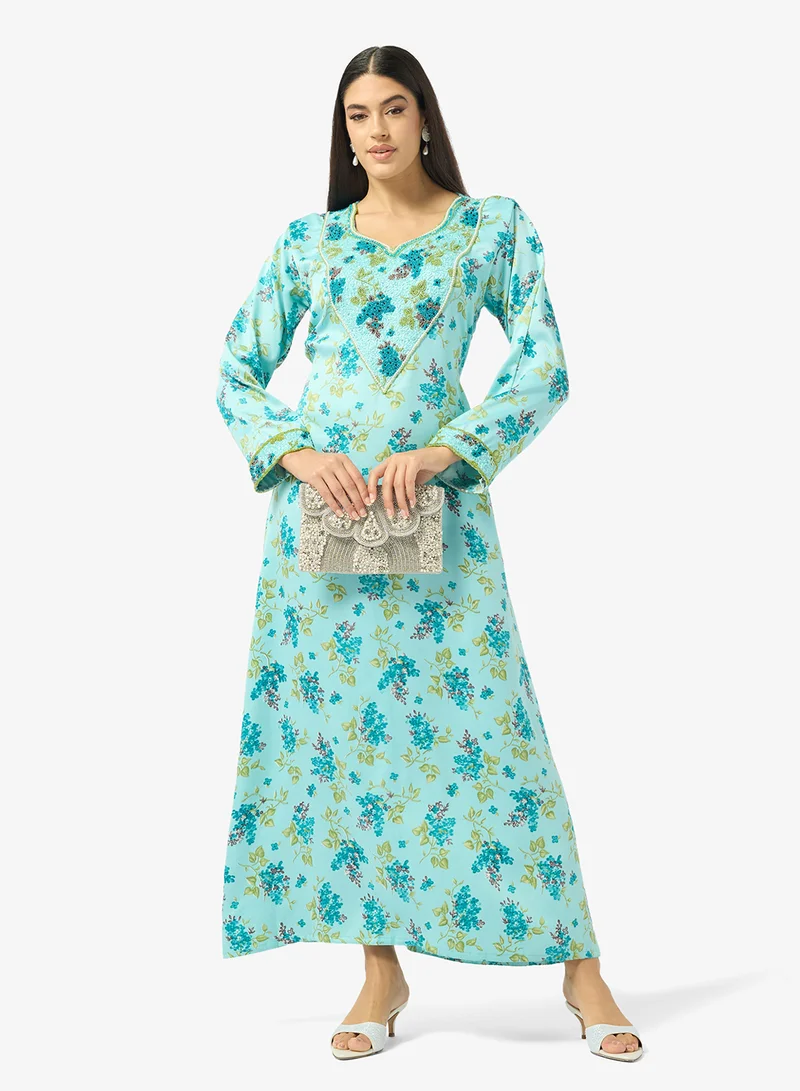 Arabian Closet  Embellished Belted Jalabiya for Women | Best Price UAE