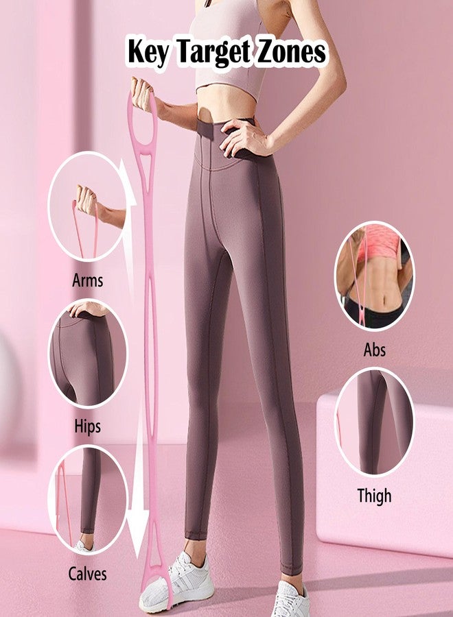 VKSG 4 Ring Adjustable Loop Resistance Bands for Working Out, Walk at Home, Fitness, Yoga, Pilates - Non-Slip Exercise Stretch Band for Women & Men, Home/Gym Use (Pink2) - Image 3
