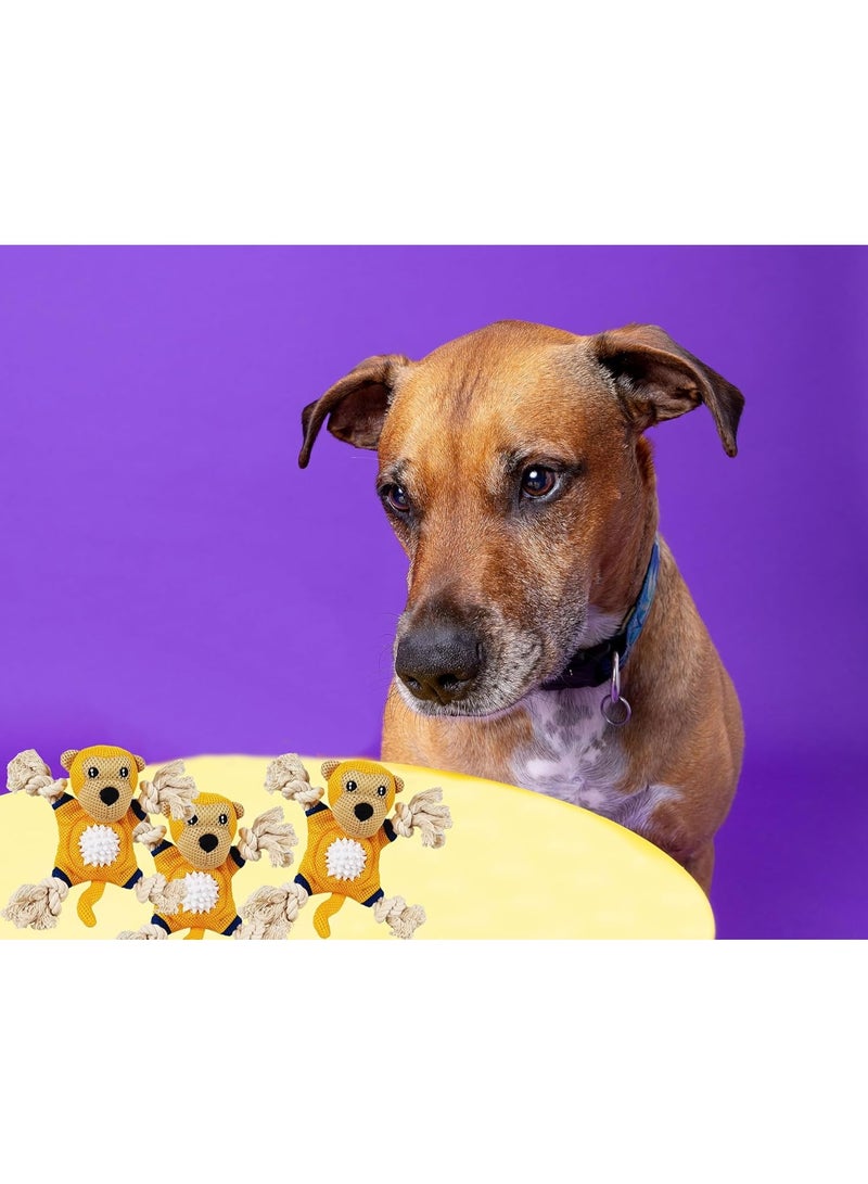 أن ان سي بيتس لعبة كلاب للمضغ العدواني، لعبة كلاب قطيفة مقاومة للتمزق وتصدر صوت صرير مع شكل قرد ومواد قطيفة متينة، مناسبة لتنظيف الأسنان وتخفيف التوتر، لا تحتاج إلى بطارية (أصفر) - Image 2