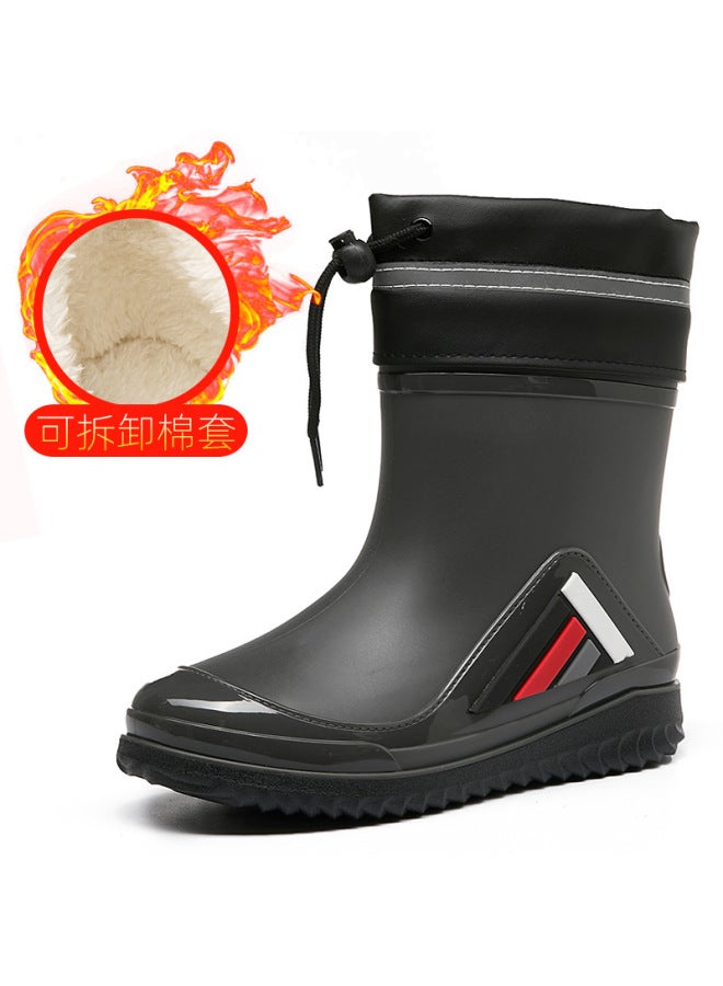 New Men's And Women's Water Shoes Casual Thick-soled Non-slip Beam Warm Rain Shoes Fishing Kitchen Car Wash Men's Rubber Shoes