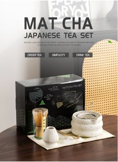 EZGOZ 7-Pieces Matcha Tea Set, Traditional Japanese Handmade Matcha Whisk Kit, Perfect for Tea Ceremony, Gift Giving, and Daily Relaxation-Black&White  - Image 2
