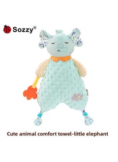 Generic Sozy Newborn Grasping Exercise Educational Soothing Towel Soothing Plush Doll Baby Toy Educational 0-1 Years Old-Color:Cute Animal Soothing Towel A Small Elephant  - Image 1