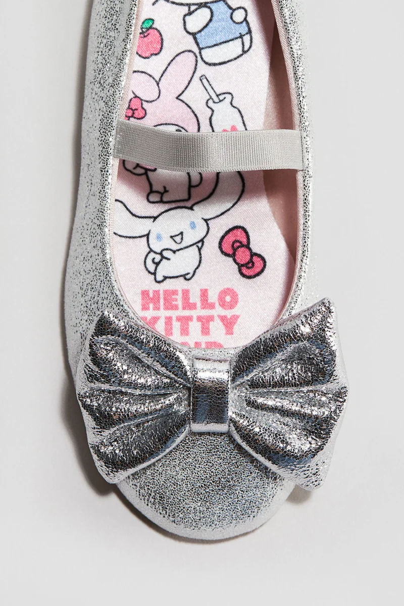 H&M Glittery bow-detail ballet pumps