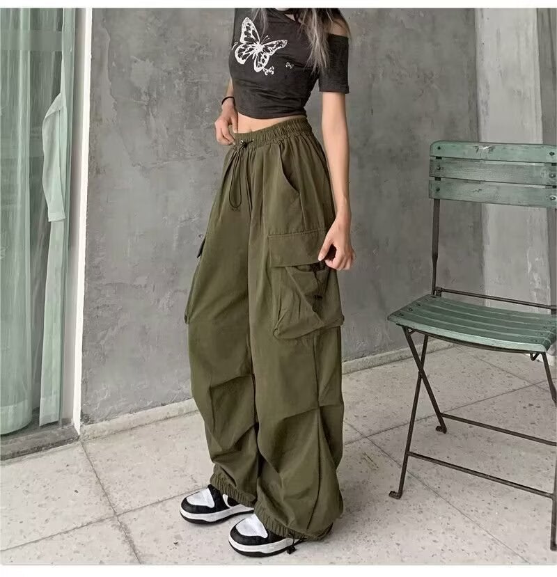 American-Style Retro Workwear Casual Pants Women'S Summer All-Match Straight Pants Loose Wide-Leg Pants Ins - Image 1