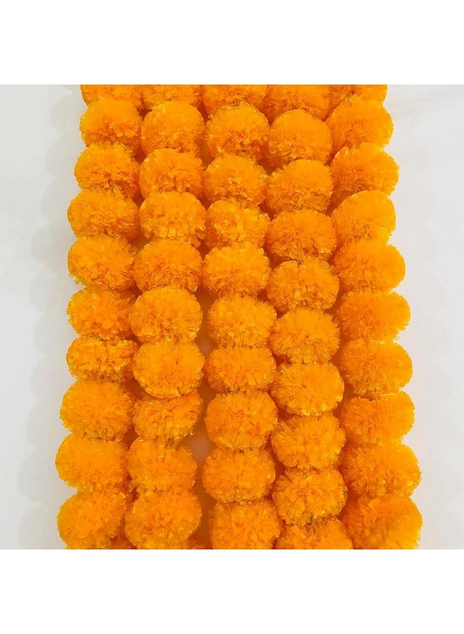 Ayunix Artificial Marigold Garland Mala Flower Genda Phool Long for Decoration, Home,Wedding, Festivals, Durga Pooja, Diwali, Ganesh Chaturthi 10Pcs (Orange) - Image 3