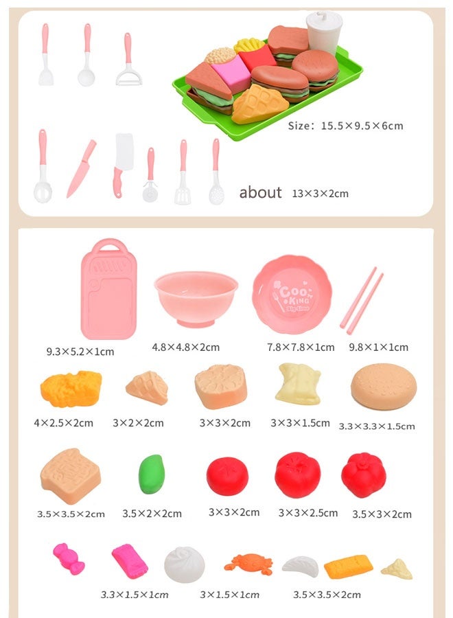 54pcs Play Kitchen Toys, Realistic Kitchen Miniature Pretend Play Toy Set For Kids Food Kitchen Accessories Toy With Gas Stove, Steamer, Juicer, Dishwasher With Water Circulation With Realistic Lights Sounds, Birthday Gift For Kids Gifts For - Image 3