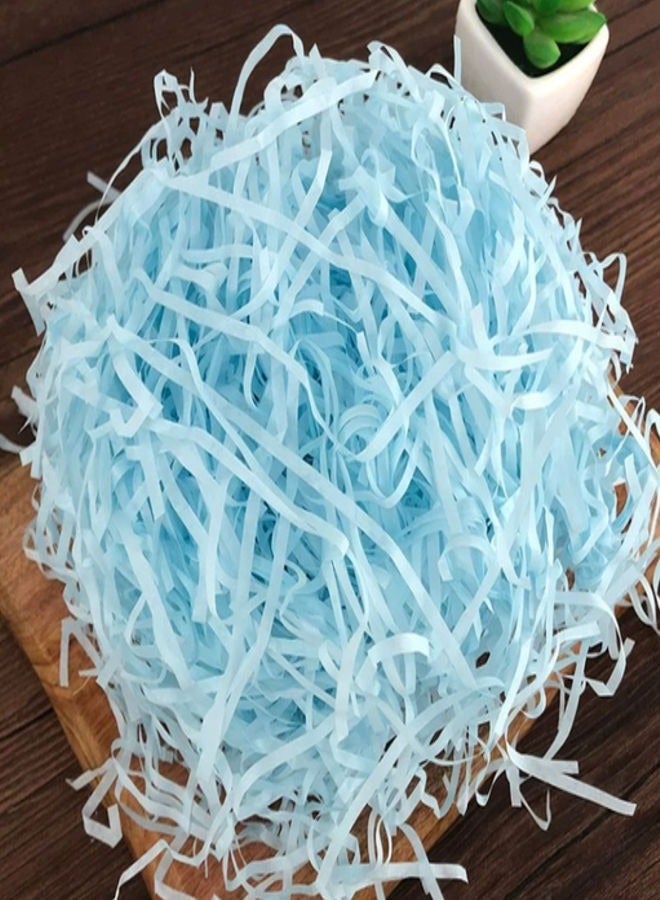 Share the Love Eco-Friendly Crinkle Cut Shredded Paper Filler – Vibrant, Durable, and Perfect for Gift Packaging & Crafts (100 grams, Light Blue)