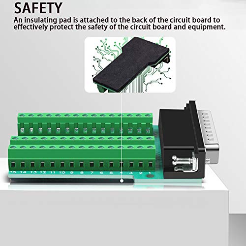 ANMBEST DB44 Solderless Connector, Female D-SUB to 44-pin Port Terminal Adapter Breakout Board with Bolts - Image 3