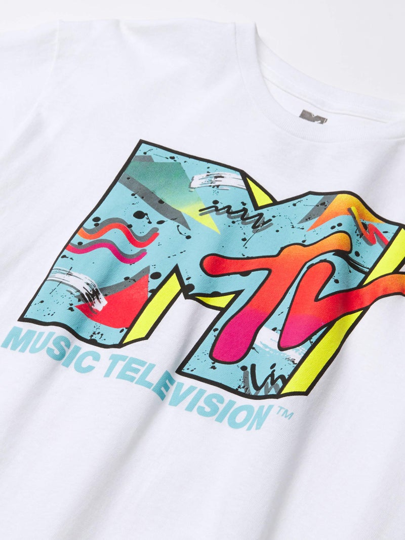 MTV Men's Big-Tall Retro Logo T-Shirt, White, XXX-Large - Image 2