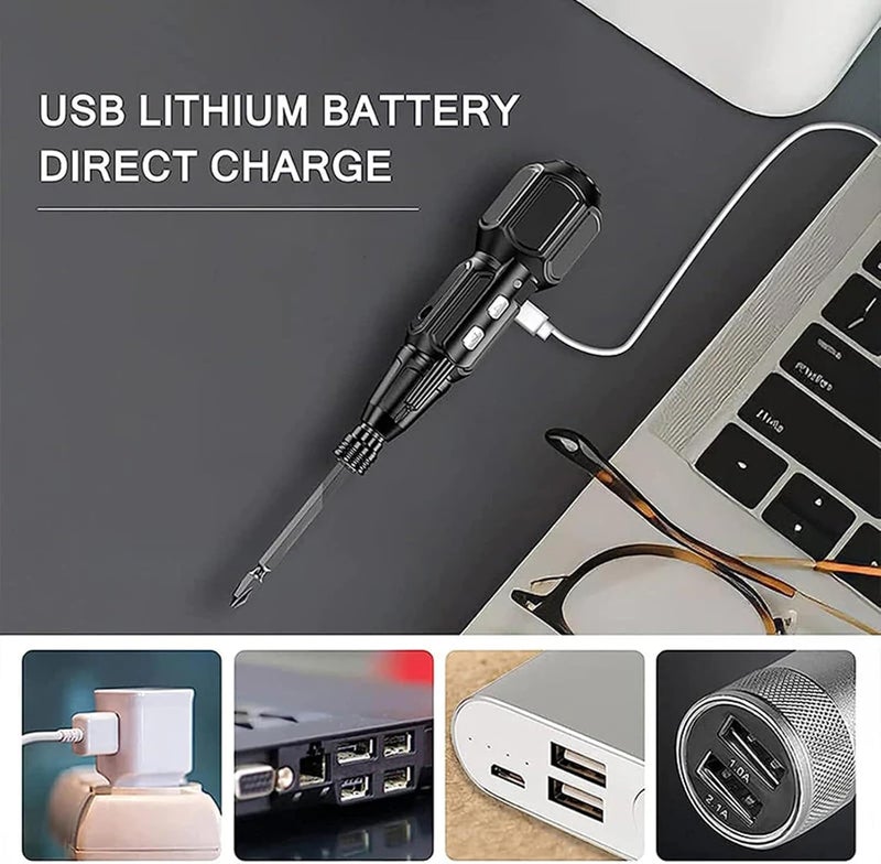 Mini Electric Screwdriver Set - 3.6V Portable Drill Tool - 2Nm Cordless Screwdriver Set with 10 Bits | for Phones Tablet Computers Laptop Electronics Furniture Home Appliance Watches Repair - Image 5