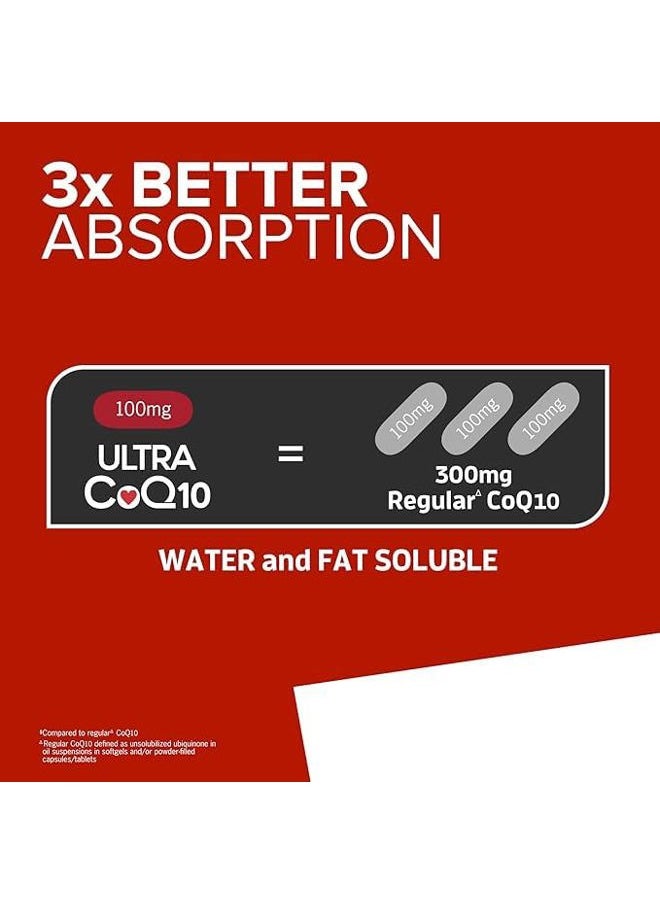Qunol Ultra CoQ10 100mg Softgels- 3x Better Absorption Coenzyme Q10 Supplements - Antioxidant Supplement for Vascular and Heart Health & Energy Production - 2 Month Supply - 60 Count  - Image 2