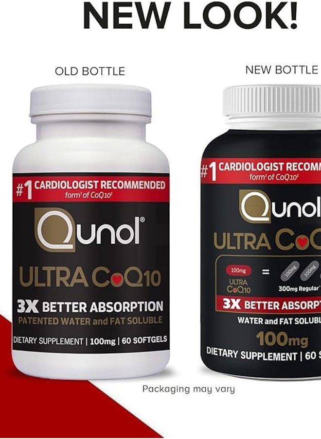 Qunol Ultra CoQ10 100mg Softgels- 3x Better Absorption Coenzyme Q10 Supplements - Antioxidant Supplement for Vascular and Heart Health & Energy Production - 2 Month Supply - 60 Count  - Image 5