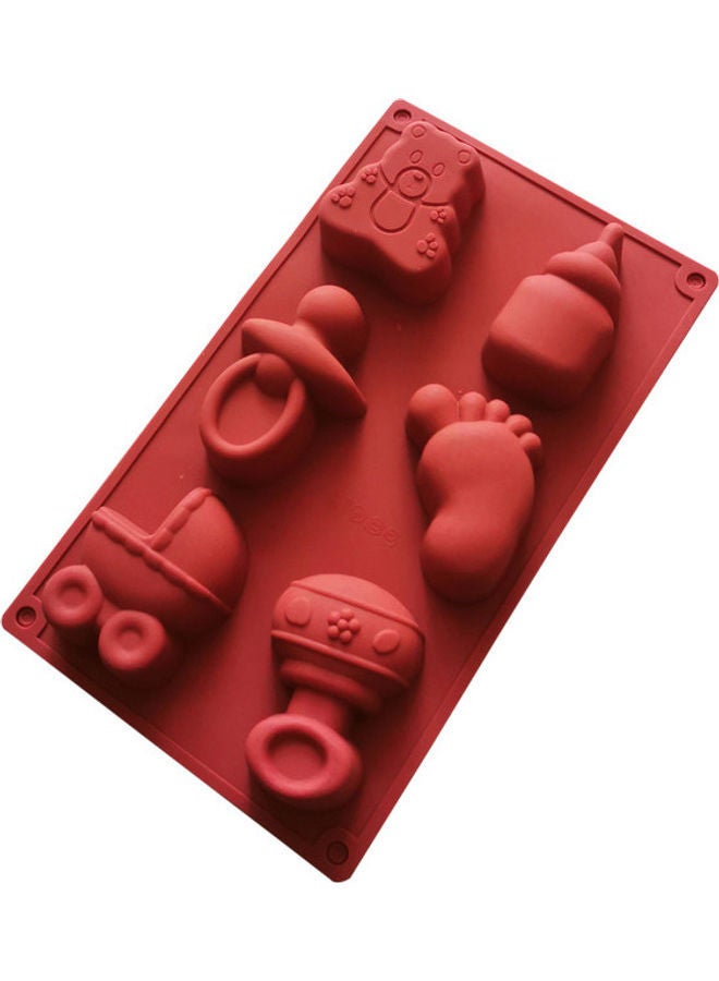 نيبمينينت طقم قالب من السيليكون بتصميم قدم وألعاب الطفل مكون 6 خلايا أحمر 28.5 x 17سم - Image 2