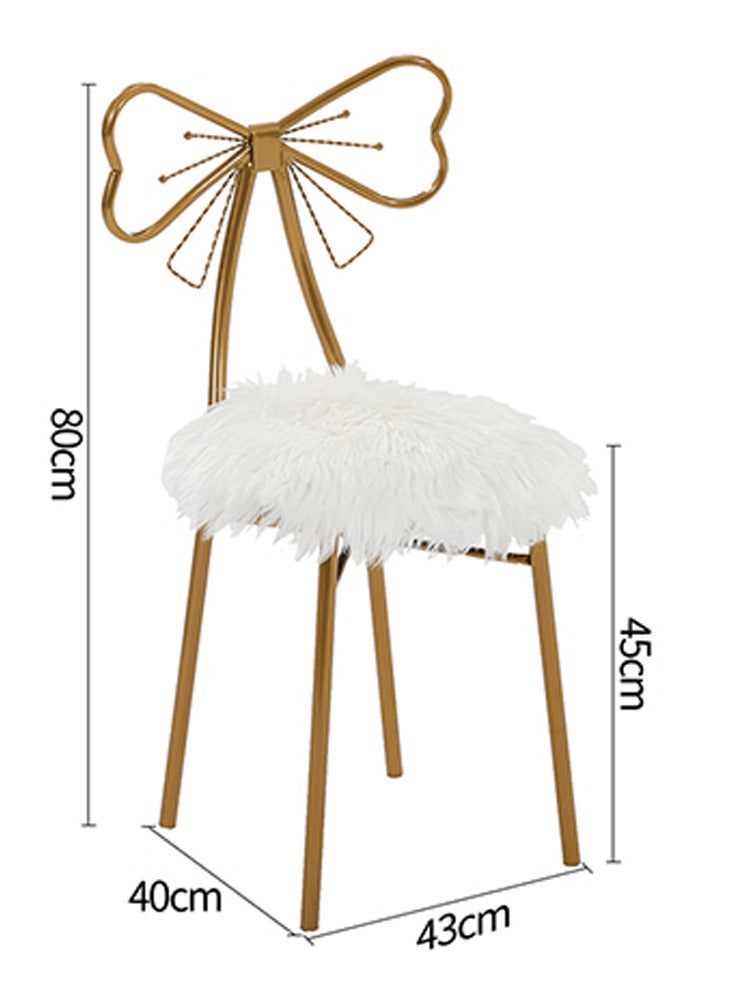 LINGWEI Vanity Makeup Chair with Butterfly Backrest Dressing Table Chair - Image 3