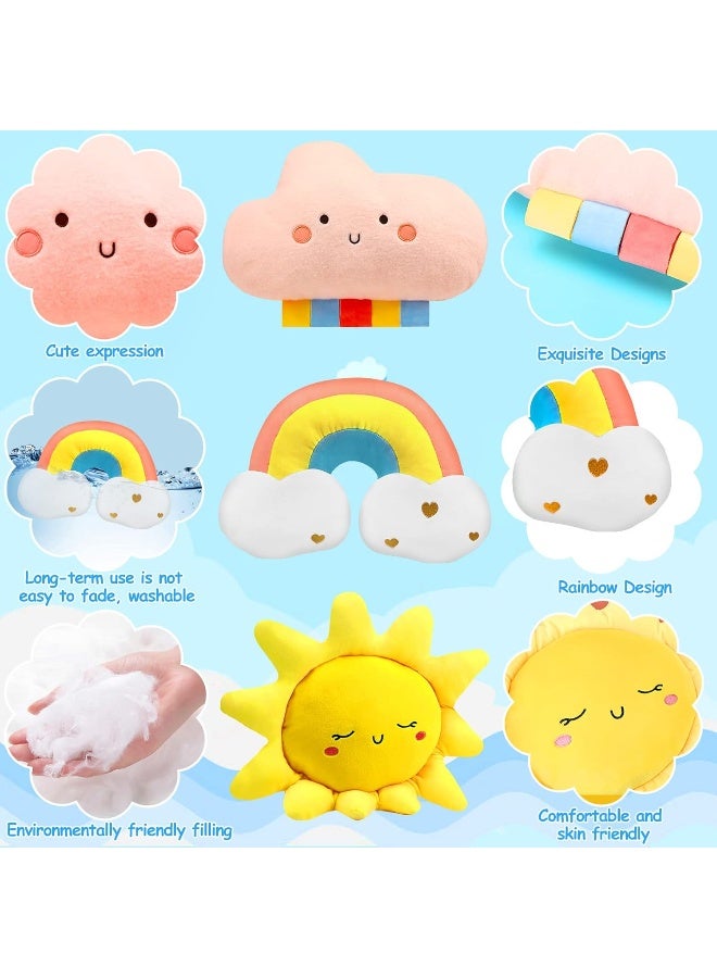 Queekay Queekay Sun Rainbow Cloud Moon Star Pillow 3 Pcs Shaped Pillows Decorative Kids Cute Nursery Pillow Cloud Sun Rainbow  - Image 5