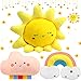 Queekay Queekay Sun Rainbow Cloud Moon Star Pillow 3 Pcs Shaped Pillows Decorative Kids Cute Nursery Pillow Cloud Sun Rainbow  - Image 2