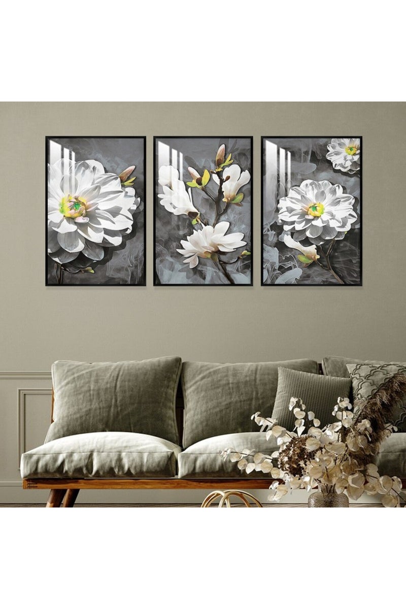 ماركتنا ثلاث لوحات جدارية خشبية بإطار وطبقة أكريليك شفافة - Image 1