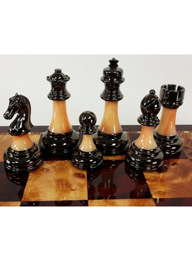 HPL 3 1/2 Inch King Staunton Chrome & Black Chrome Weighted Pro Plastic Chess Men Pieces Set No Board - Image 3