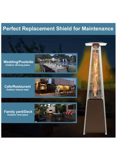Wmlamz Propane Pyramid Patio Heater Square Shield, Replacement Top 4-Sided Reflector For Glass Tube Heaters  - Image 5