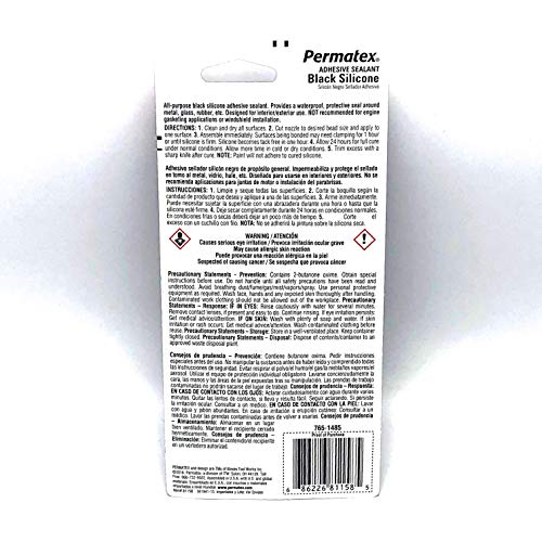Permatex 81158 Black RTV Silicone Sealant. 3 oz. - Image 4
