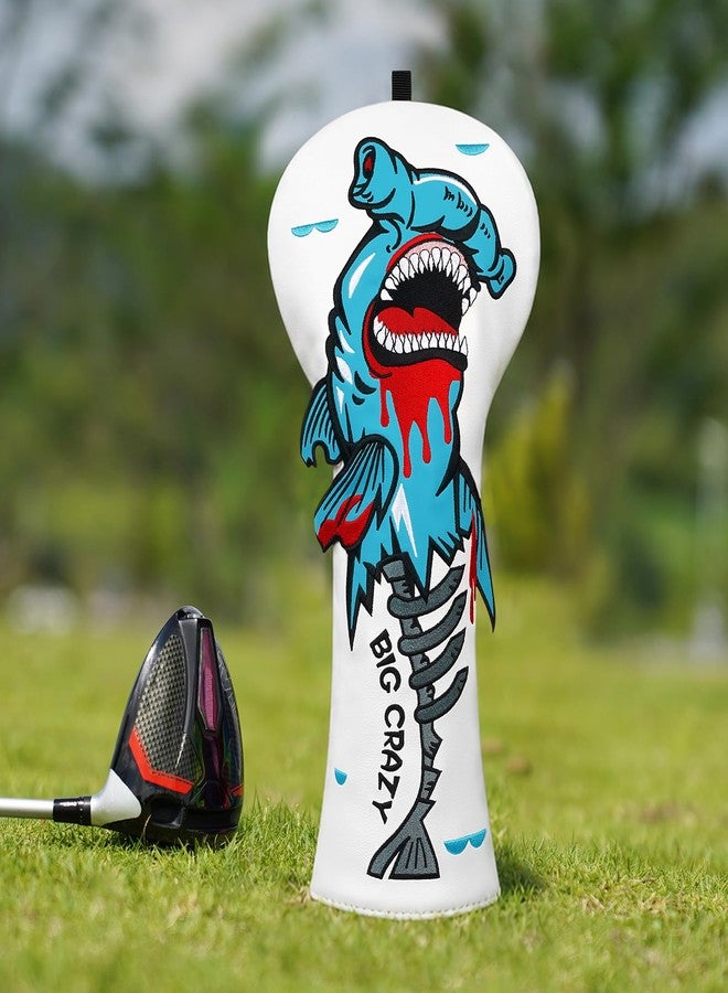 Big Crazy Golf Head Covers, Golf Club Covers Funny, Driver Headcovers, Golf Club Covers, Fairway Woods Head Covers, Hybrids Headcover, Putter Cover with Soft Lining for Golf Gift Hammerhead Sharks - Image 5
