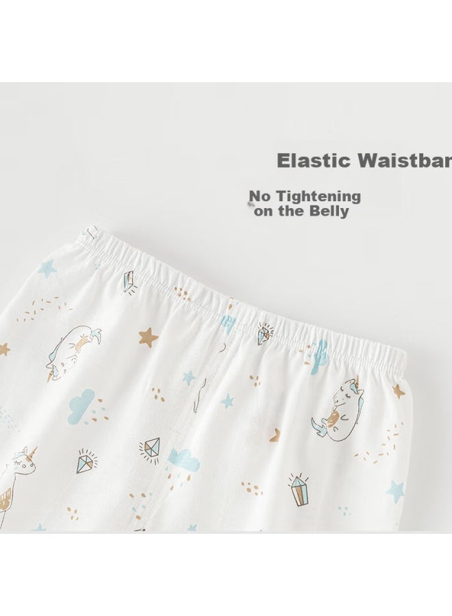 Good bear Cute Bear Summer Uni Baby Pure Cotton Thin Long Pants Infant Footed Pants Baby Toddler Lovely Mosquito-proof Casual Pants Summer Outfit - Image 2
