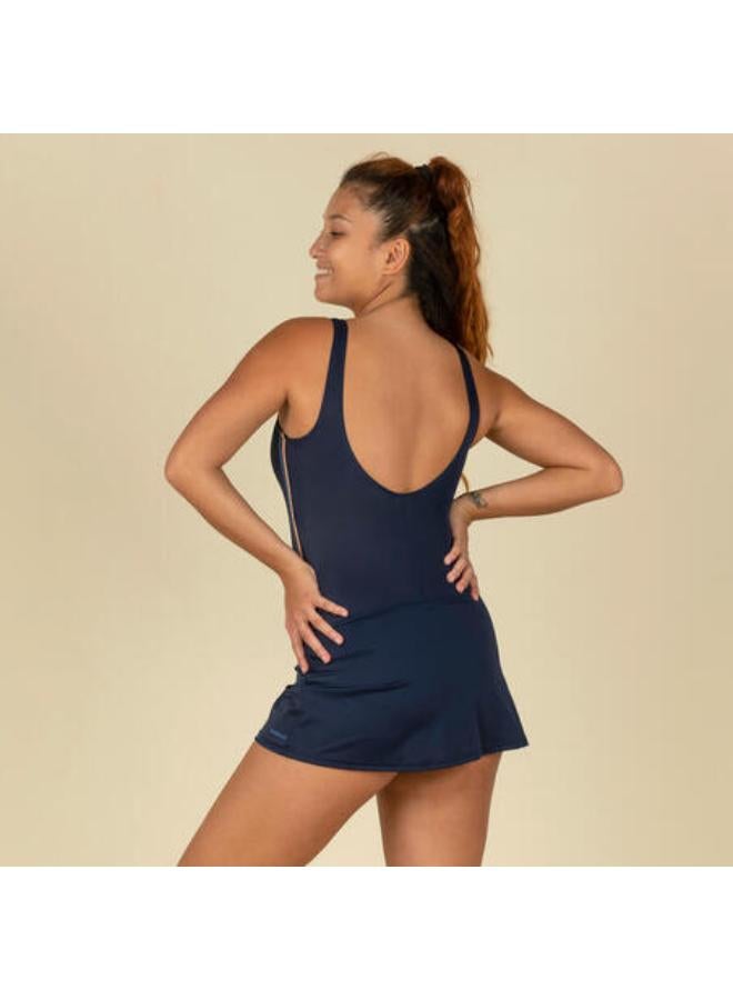 NABAIJI Women's Heva 1-piece swimsuit with skirt navy stripes - Image 2