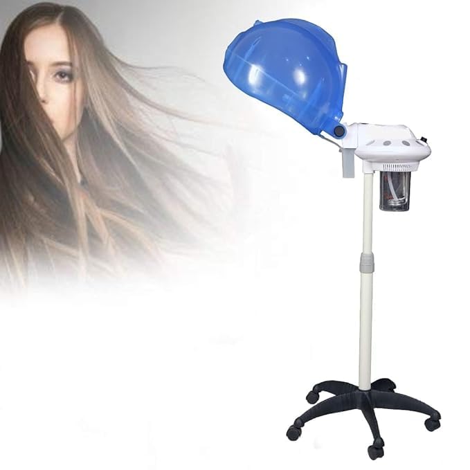 Qtavia Standing Hair Steamer with Towel Hair Cap and Styling Hair Comb for Deep Conditioning Hooded Heating Steamer for Hydration Color Processor and Hair Care Home Salon Use - Image 1