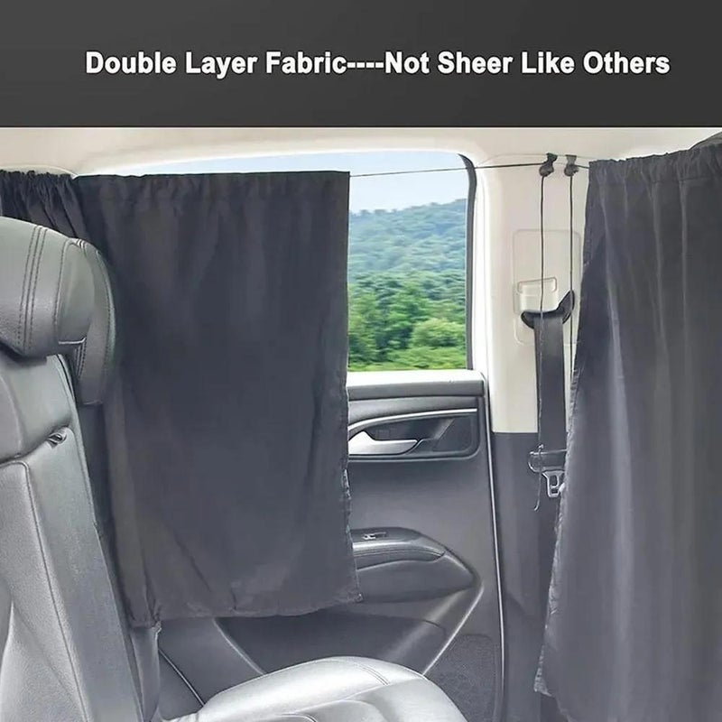 Car Rear Seat Side Window Sunshade, Blackout Curtain for Vehicle Privacy and UV Protection - Image 4