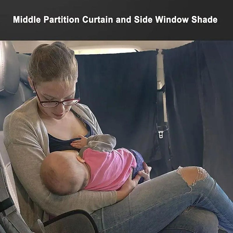 Car Rear Seat Side Window Sunshade, Blackout Curtain for Vehicle Privacy and UV Protection - Image 5