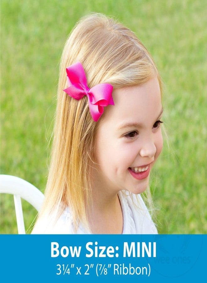 Wee Ones Girls 2 Pack Grosgrain Hair Bows with Plain Wrap Centre on a Wee Stay No Slip Clip, Mini, Black - Image 3