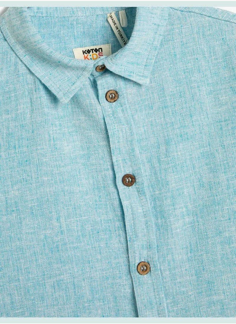 KOTON Shirt Short Sleeve Classic Neck