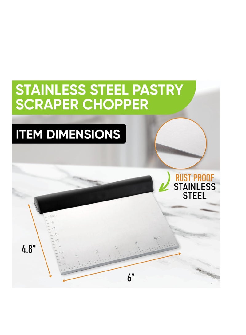 Spring Chef Spring Chef Dough Blender & Pastry Cutter Tool, Stainless Steel Pastry Blender & Bench Scraper for Pizza, Nut, Pie - Multipurpose Dough Cutter & Scraper Tool for Baking with Soft Grip Handles - Black - Image 2