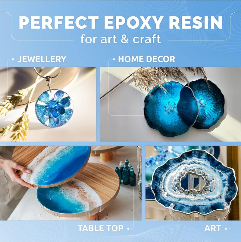 Craft Resin راتنج الحرف 34 أونصة راتنج إبوكسي شفاف - مجموعة راتنج إبوكسي ذات لزوجة منخفضة مع مادة صلبة للحرف اليدوية، فن DIY، الخشب، صب القوالب، صنع المجوهرات، الأكواب - آمن للطعام ومقاوم للأشعة فوق البنفسجية - Image 3