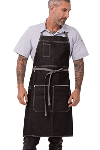 Chef Works Unisex Bronx Bib Apron, Black, One Size - Image 1