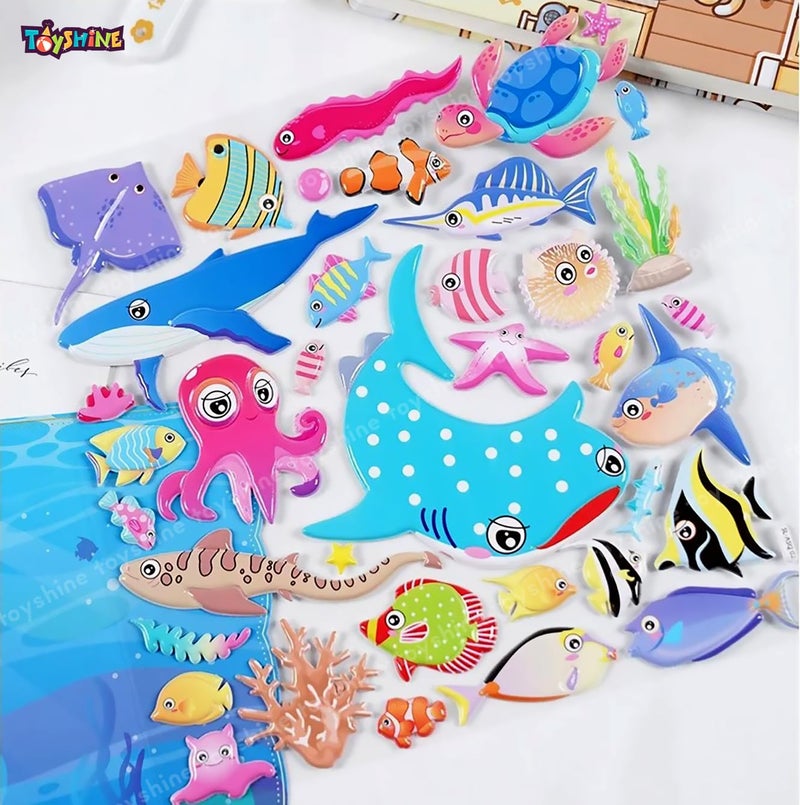 Toyshine 6 Sheets 3D Puffy Stickers for Kids Scrapbooking Notebook Project Practicles Decoration and Fun Birthday Gift Party Supplies Reward -Multicolor - Image 2