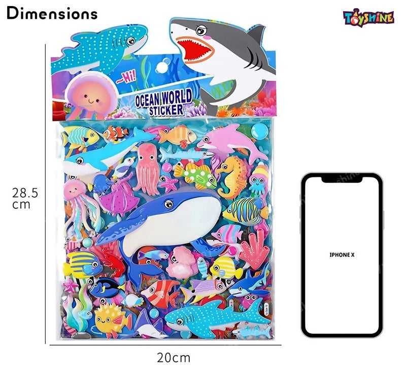 Toyshine 6 Sheets 3D Puffy Stickers for Kids Scrapbooking Notebook Project Practicles Decoration and Fun Birthday Gift Party Supplies Reward -Multicolor - Image 5