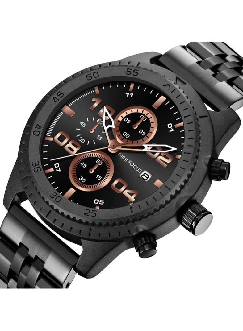 MINIFOCUS MINI FOCUS Business Watches Men Luxury Top Brand Chronograph Quartz Watch Man Waterproof Stainless Steel Military Sports Wristwatch MF0230G.04 - Image 2