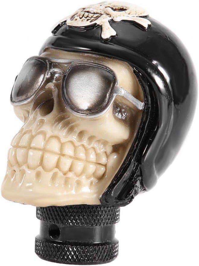Skeleton Skull Head Manual Gear Shift Knob Lever, Universal Car Shifter Stick with 3 Adapters, Stylish Resin Metal Shift Knob for Most Manual Transmission Vehicles - Image 4