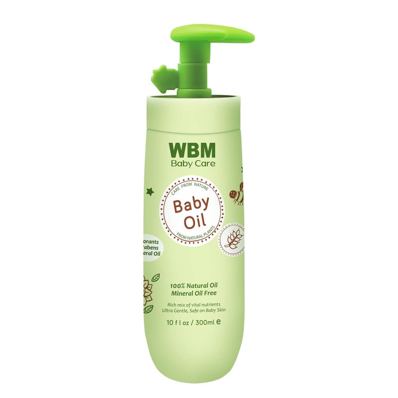 WBM Care Baby Oil  Moisturizing Baby Massage Oil  Mineral OilFree with 100 Natural Ingredients and Vitamin E  10 oz for gentle care and nourishment - Image 1