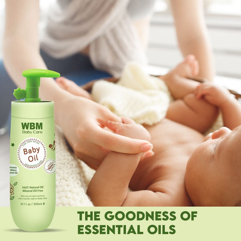 WBM Care Baby Oil  Moisturizing Baby Massage Oil  Mineral OilFree with 100 Natural Ingredients and Vitamin E  10 oz for gentle care and nourishment - Image 5