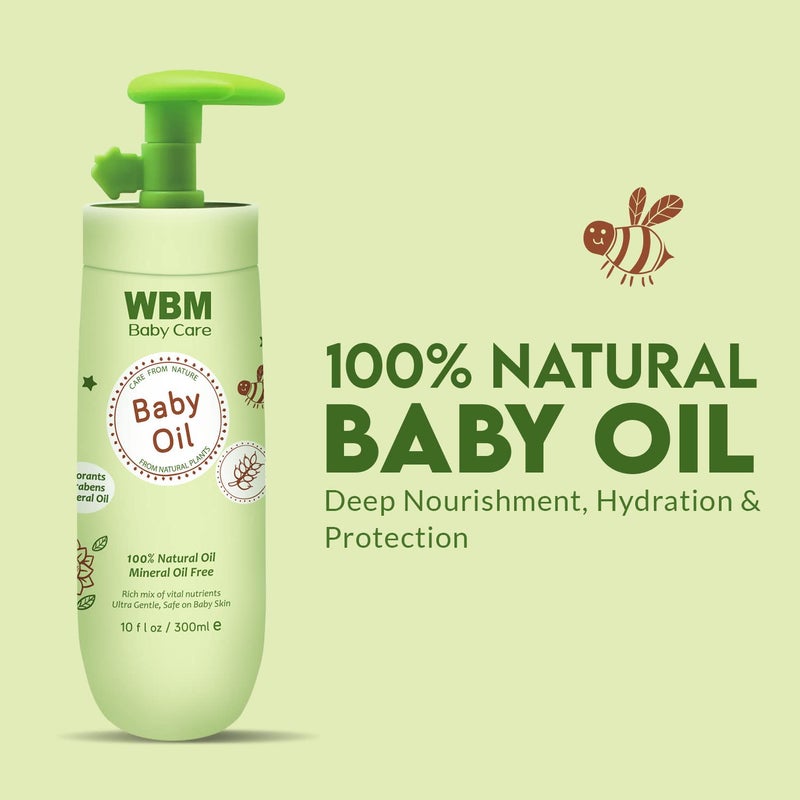 WBM Care Baby Oil  Moisturizing Baby Massage Oil  Mineral OilFree with 100 Natural Ingredients and Vitamin E  10 oz for gentle care and nourishment - Image 2