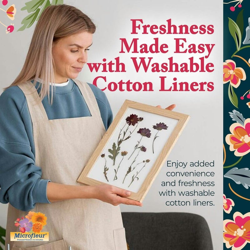 Microfleur - Max Microwave Flower Press Refill Pack - Floral Art Crafting Accessory, Creative Pressing, DIY Handicrafts Creations for Plant Lovers, Replacement Washable Cotton Liners - 9" (23 cm) - Image 4