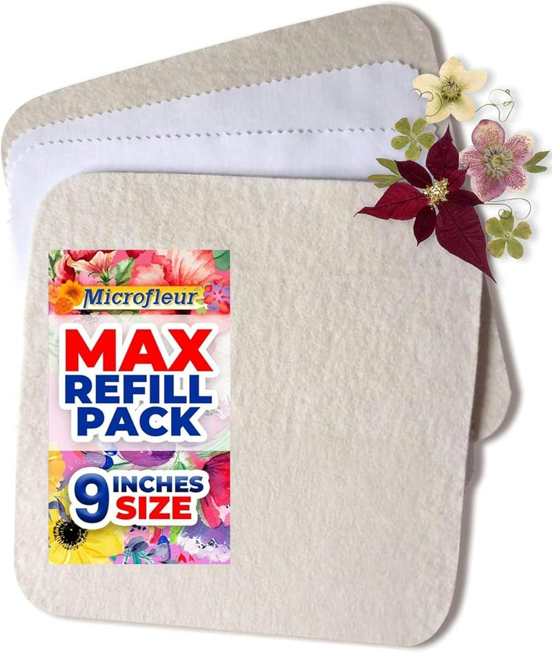 Microfleur - Max Microwave Flower Press Refill Pack - Floral Art Crafting Accessory, Creative Pressing, DIY Handicrafts Creations for Plant Lovers, Replacement Washable Cotton Liners - 9" (23 cm) - Image 1