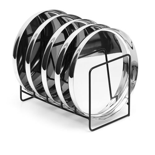 Livzing Metal Dish Rack-Plate Holder Stand-Over the Sink Plate Rack-Countertop Plate Organizer-Plate Drying Rack-Pan/Lid Holder-Chopping Board/Cabinet/Utensil Rack for Kitchen & Dining-Black - Image 1