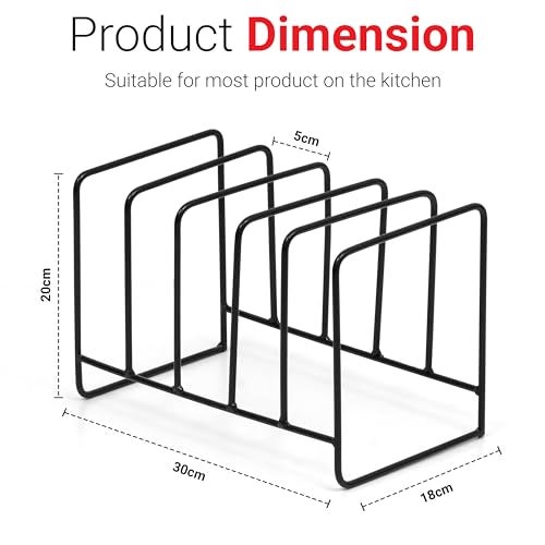 Livzing Metal Dish Rack-Plate Holder Stand-Over the Sink Plate Rack-Countertop Plate Organizer-Plate Drying Rack-Pan/Lid Holder-Chopping Board/Cabinet/Utensil Rack for Kitchen & Dining-Black - Image 2