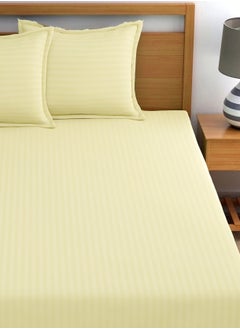 MAXQON Fitted Bed Sheet +2Pcs Pillow Covers, King/Queen/Double/Single Sizes, Color Cream  - Image 4